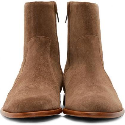 suede side zip bootie