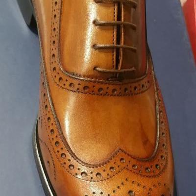 Handmade Mens fashion style dress shoes, Men wingtip brogue formal shoes, Men leather shoes