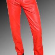 Handmade men leather jeans red leather pants red trousers men