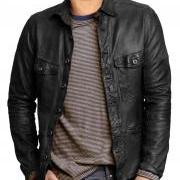 Trendy Leather Shirt for Men, shirt for men, real leather shirt