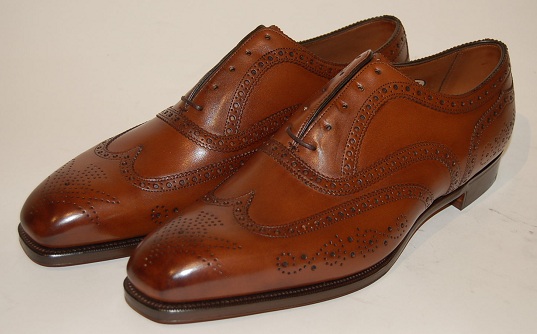 Handmade Men Brown Wingtip Shoes, Men 