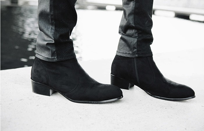Black Suede Leather Boots on Luulla