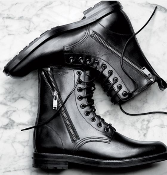 mens black military style boots