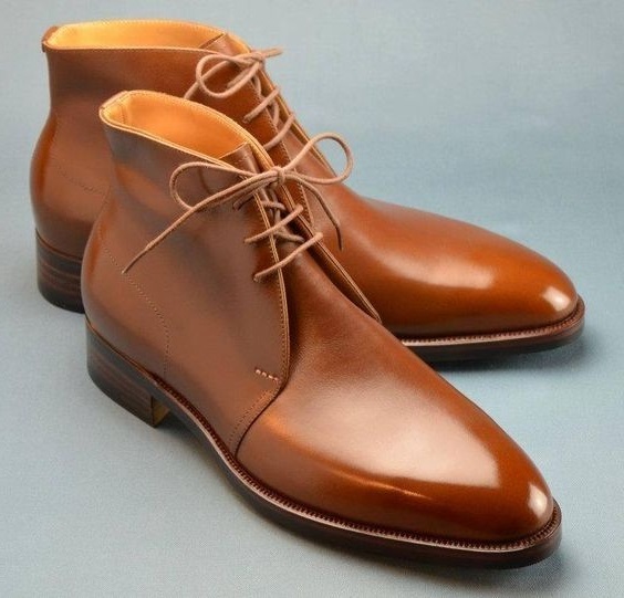 mens leather lace up ankle boots
