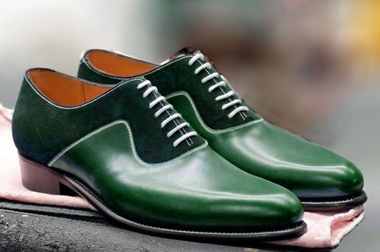 Green Dress Shoes, Men Leather Shoes 