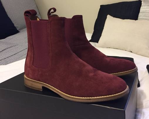 maroon chelsea boots