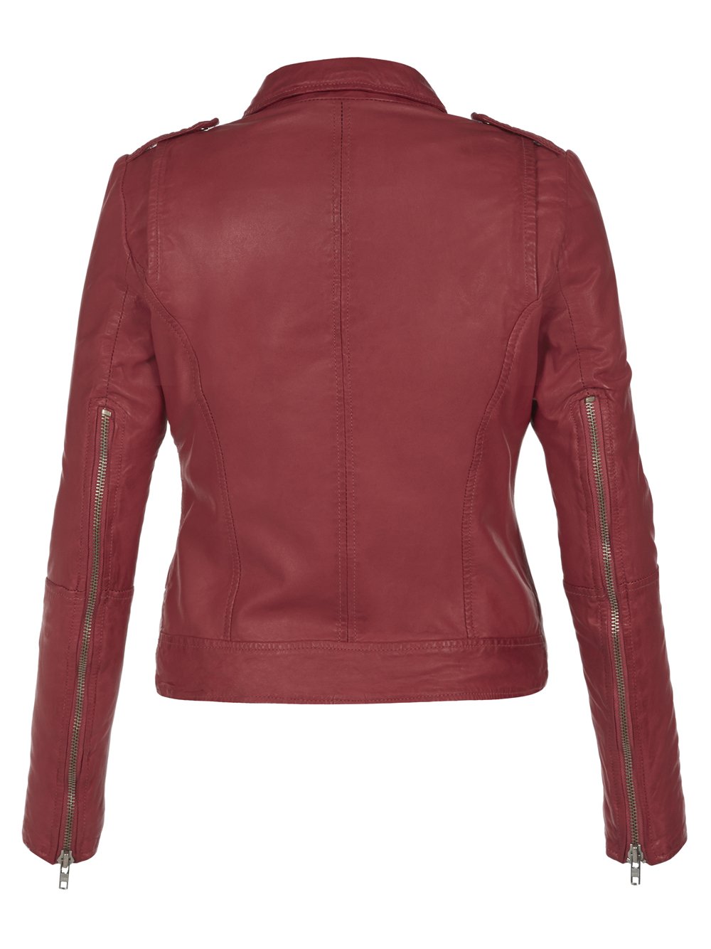 WOMEN'S LEATHER JACKET, WOMENS MAROON COLOR LEATHER JACKET, BIKER ...