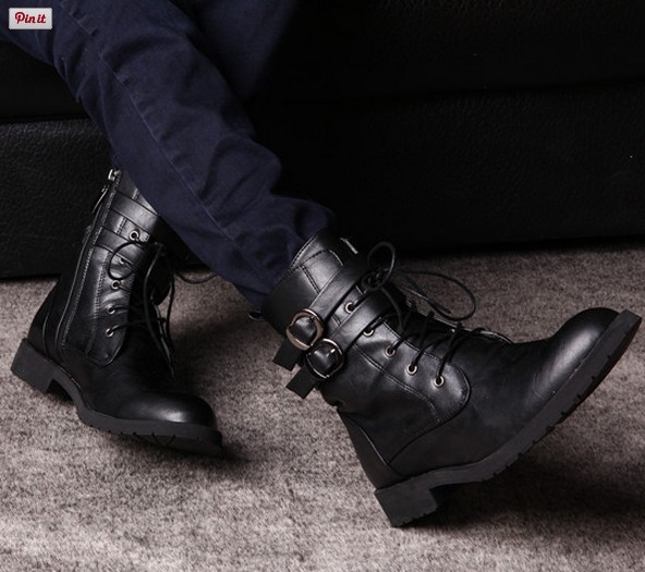 black lace up dress boots mens