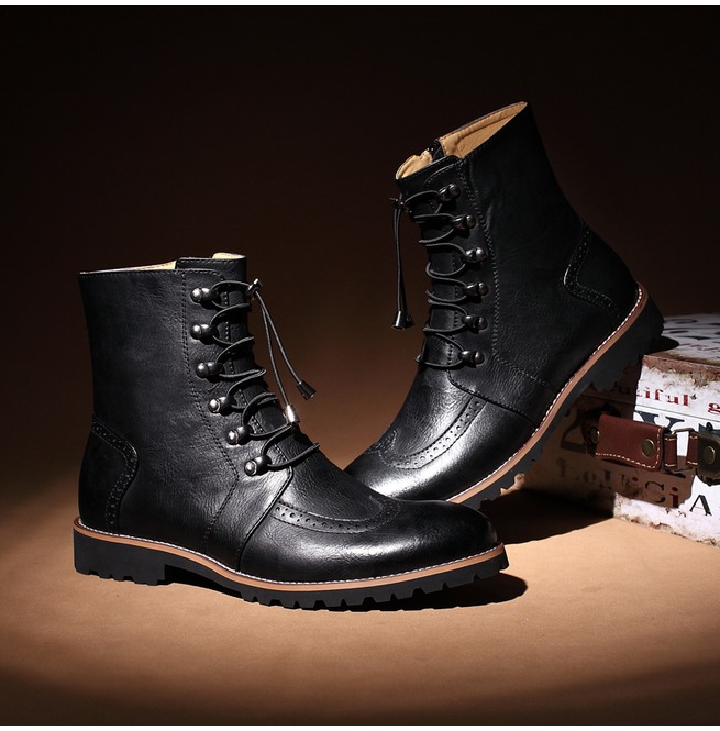 mens black lace up ankle boots