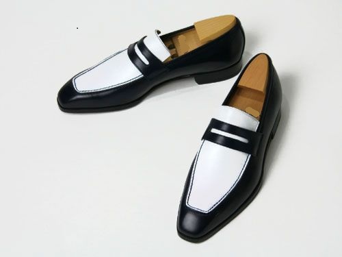 black and white leather shoes mens