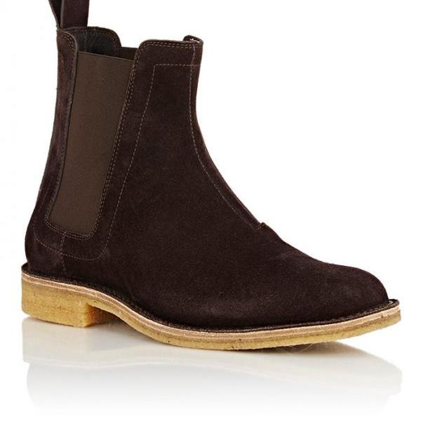 mens brown boots with side zip