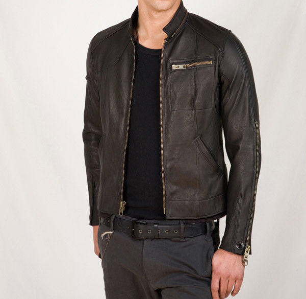 mens short leather jacket
