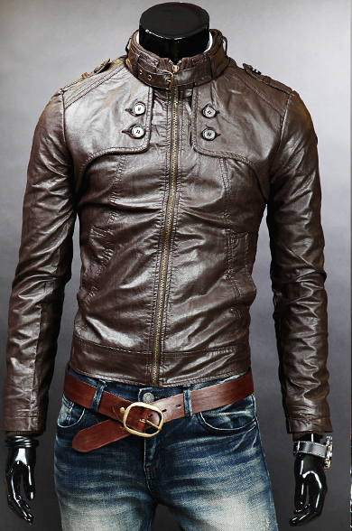 Double Ton Slim Fit Leather Jacket Pictures